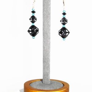 Octagon Geometric Design Crystal Earrings